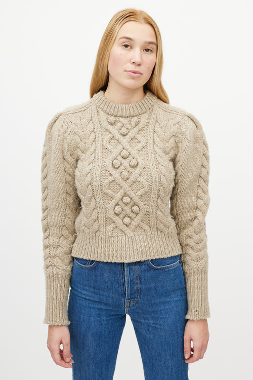 Isabel Marant Brown Wool Cableknit Sweater