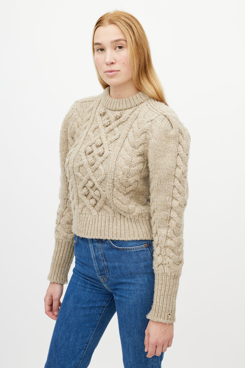 Isabel Marant Brown Wool Cableknit Sweater