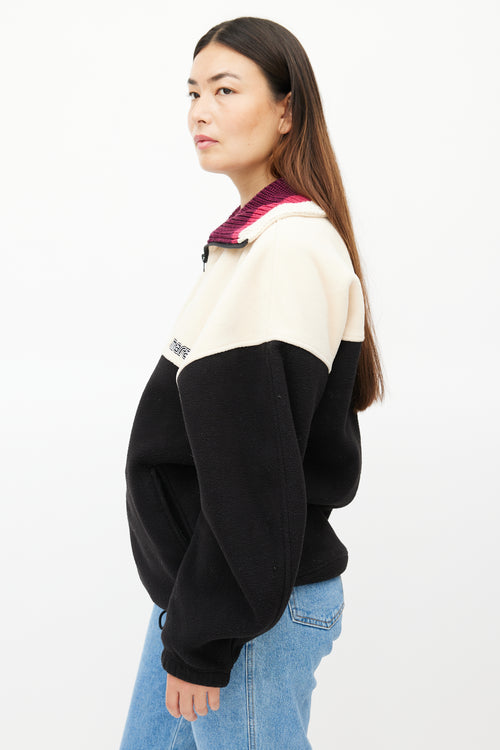 Isabel Marant Cream 
Black Fleece Logo Jacket