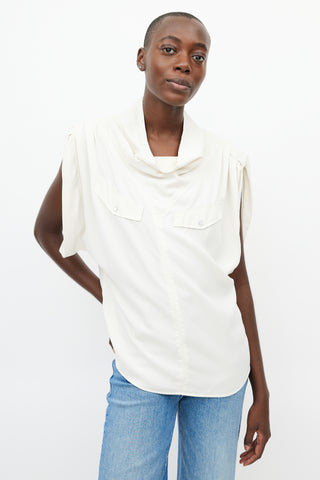 Isabel Marant Cream Cowl Sleeveless Top