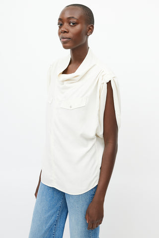 Isabel Marant Cream Cowl Sleeveless Top