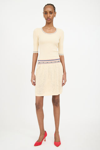 Isabel Marant Étoile Cream 
Multicolour Terrycloth Striped Dress