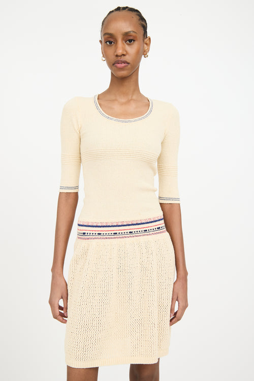 Isabel Marant Étoile Cream 
Multicolour Terrycloth Striped Dress