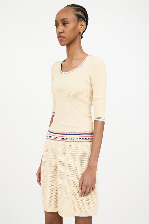 Isabel Marant Étoile Cream 
Multicolour Terrycloth Striped Dress