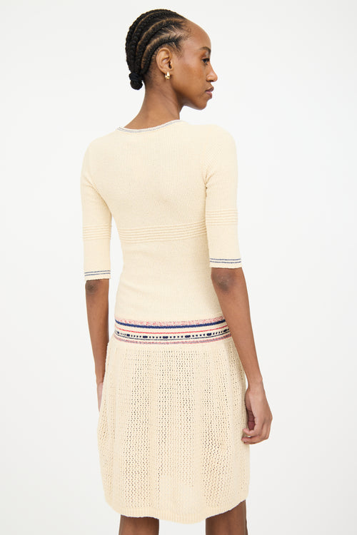 Isabel Marant Étoile Cream 
Multicolour Terrycloth Striped Dress