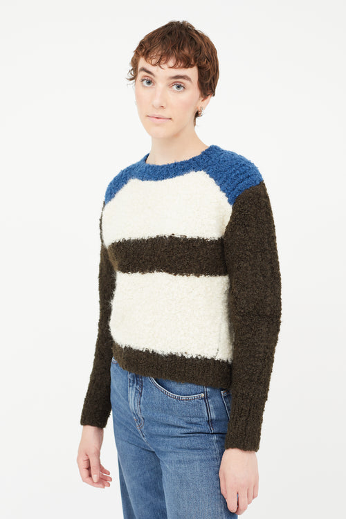 Isabel Marant Cream 
Multi Mohair Stripes Sweater