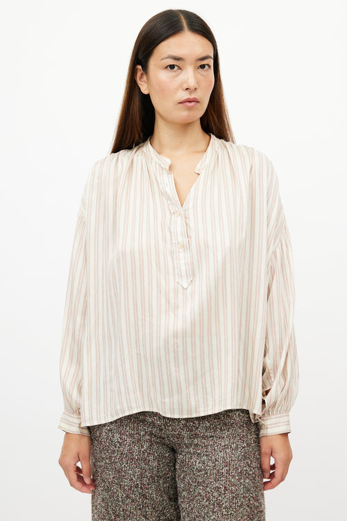 Isabel Marant Cream 
Pink Striped Shirt