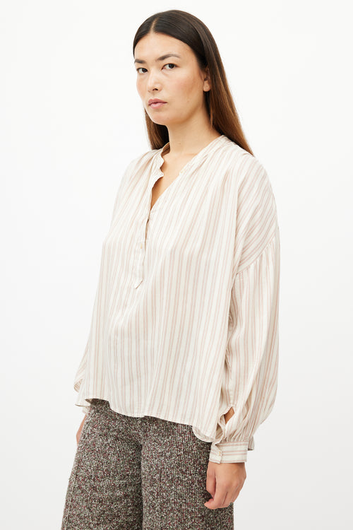 Isabel Marant Cream 
Pink Striped Shirt