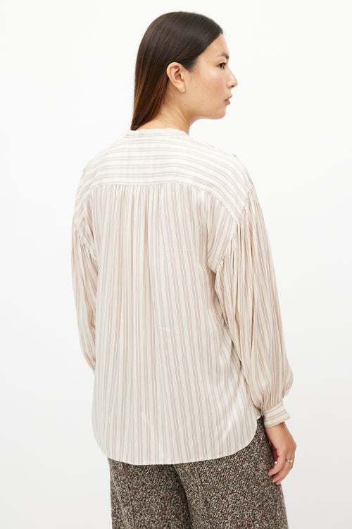 Isabel Marant Cream 
Pink Striped Shirt