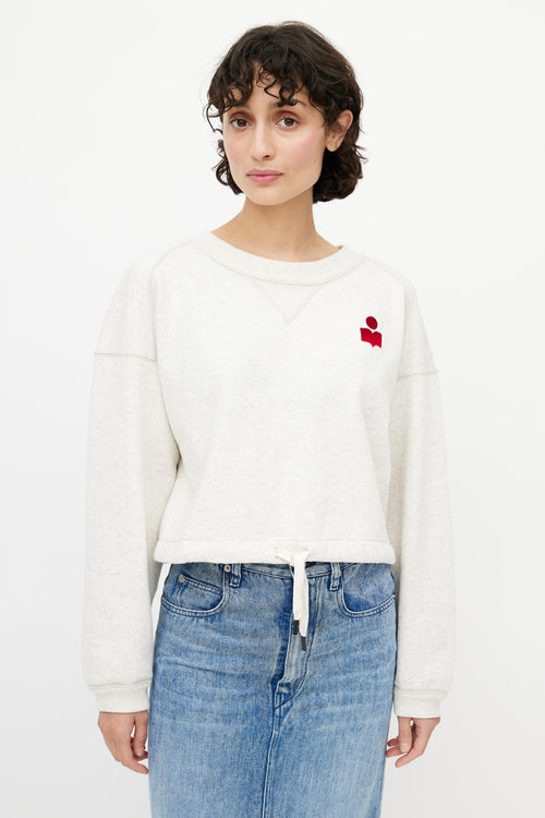 Isabel Marant Étoile Grey 
Red Logo Sweatshirt