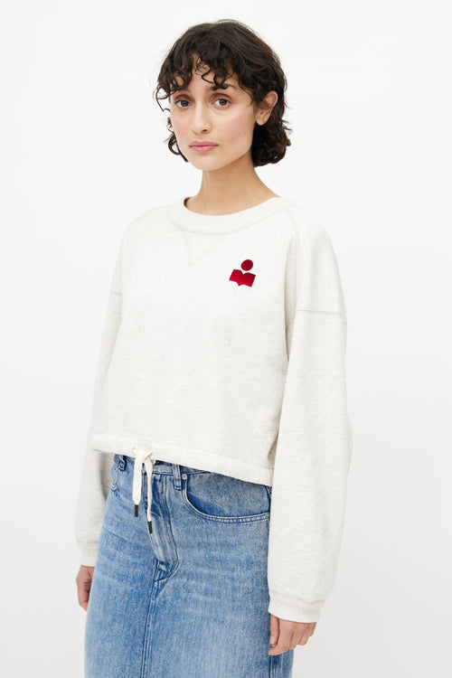 Isabel Marant Étoile Grey 
Red Logo Sweatshirt