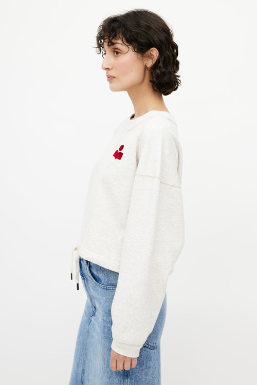 Isabel Marant Étoile Grey 
Red Logo Sweatshirt