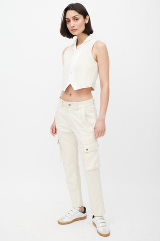 Isabel Marant Cream Slim Cargo Trouser