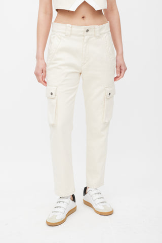 Isabel Marant Cream Slim Cargo Trouser