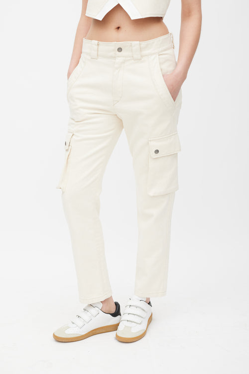 Isabel Marant Cream Slim Cargo Trouser