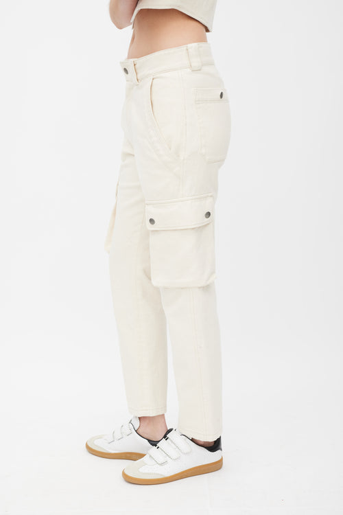 Isabel Marant Cream Slim Cargo Trouser