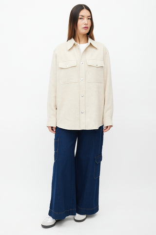 Isabel Marant Cream Wool Fesley Shirt Jacket