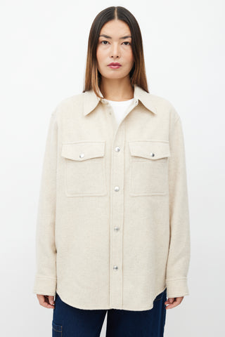 Isabel Marant Cream Wool Fesley Shirt Jacket