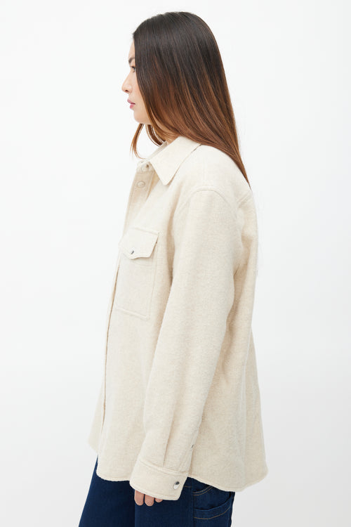 Isabel Marant Cream Wool Fesley Shirt Jacket