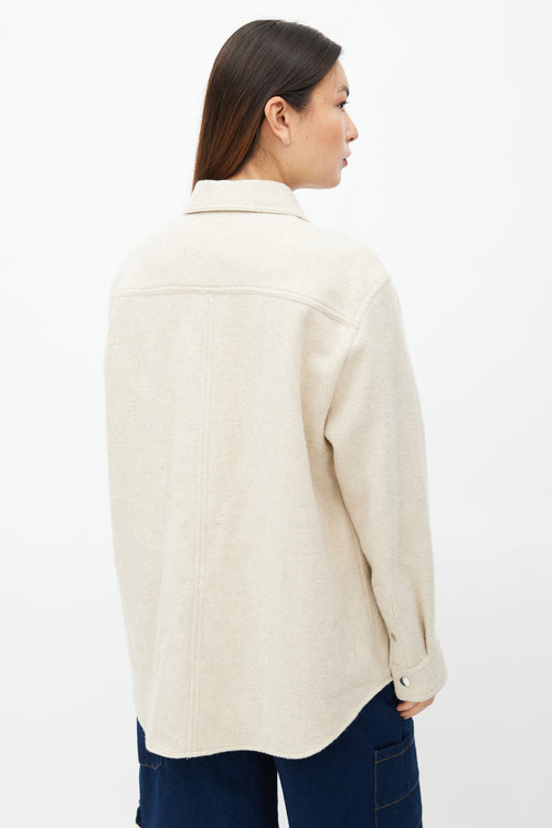 Isabel Marant Cream Wool Fesley Shirt Jacket