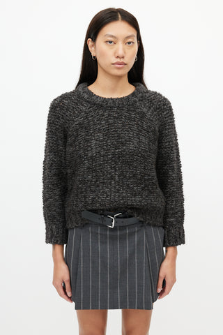 Isabel Marant Dark Grey Wool Cropped Sweater