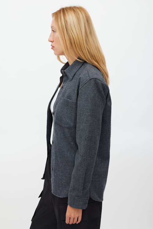 Isabel Marant Dark Grey Wool One Pocket Shirt