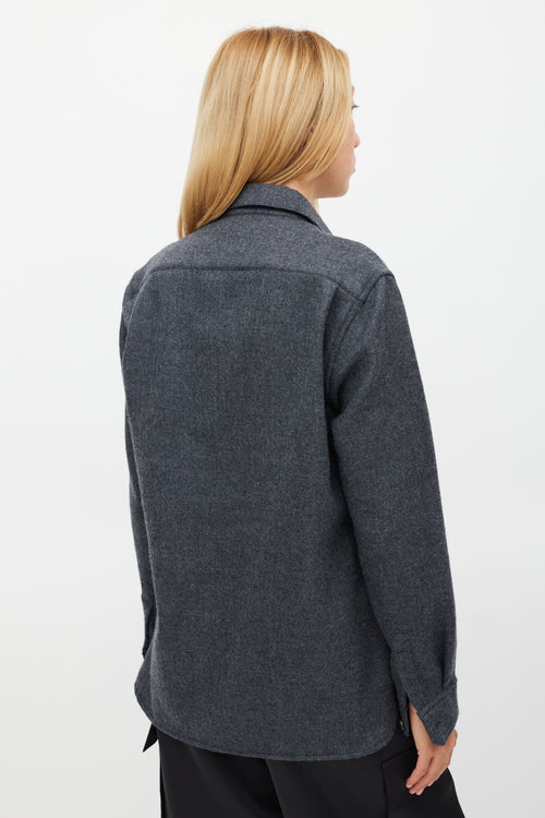 Isabel Marant Dark Grey Wool One Pocket Shirt