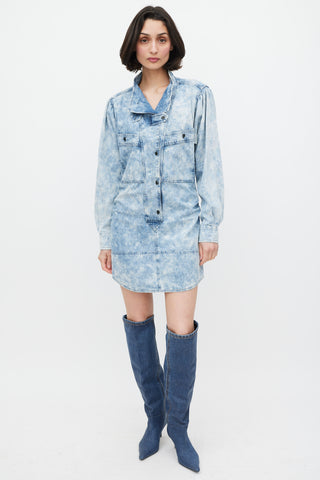 Isabel Marant Étoile Acid Wash Denim Shirt Dress