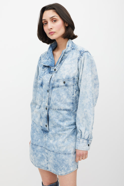 Isabel Marant Étoile Acid Wash Denim Shirt Dress