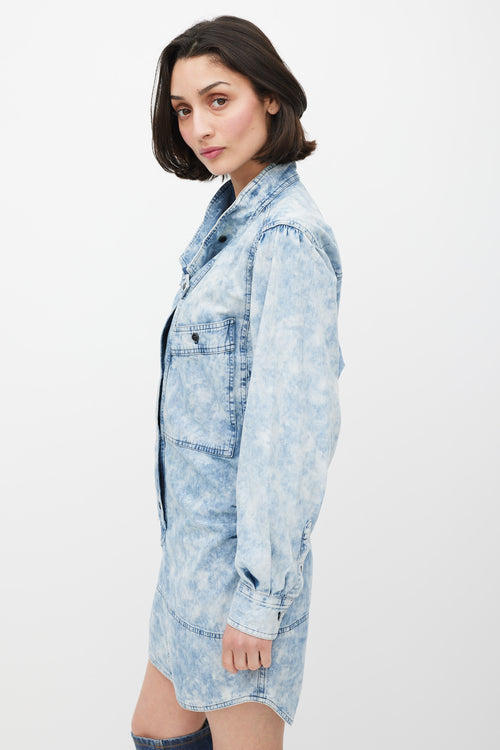 Isabel Marant Étoile Acid Wash Denim Shirt Dress