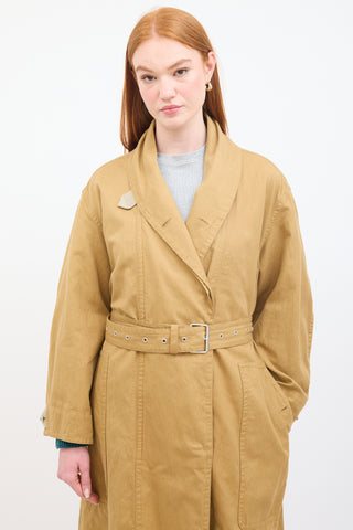 Isabel Marant Étoile Beige Canvas Peter Long Coat