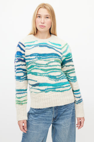 Isabel Marant Étoile Beige 
Blue Loose Knit Sweater