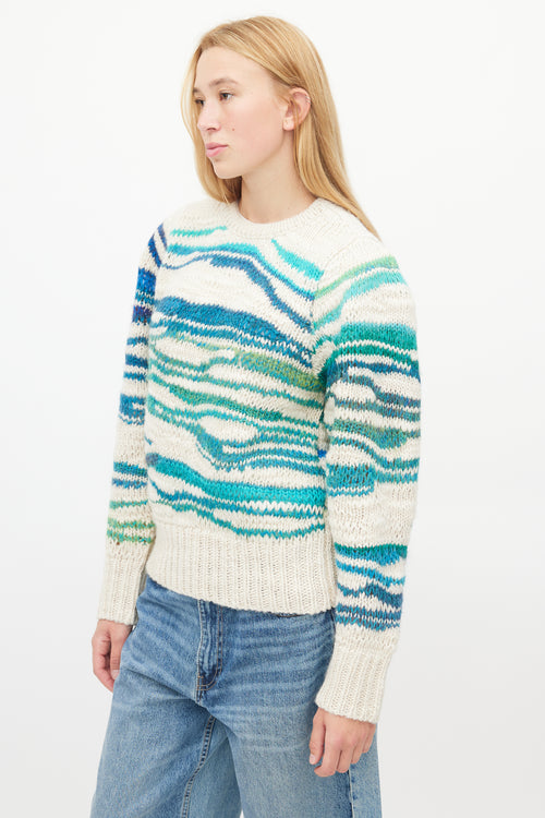 Isabel Marant Étoile Beige 
Blue Loose Knit Sweater