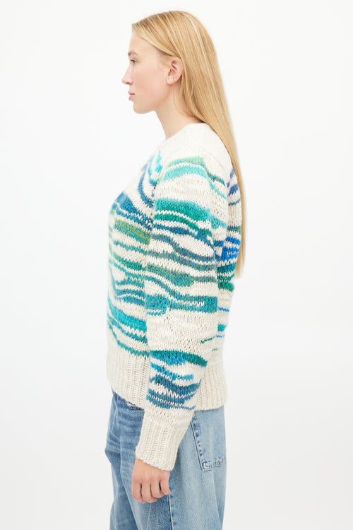 Isabel Marant Étoile Beige 
Blue Loose Knit Sweater