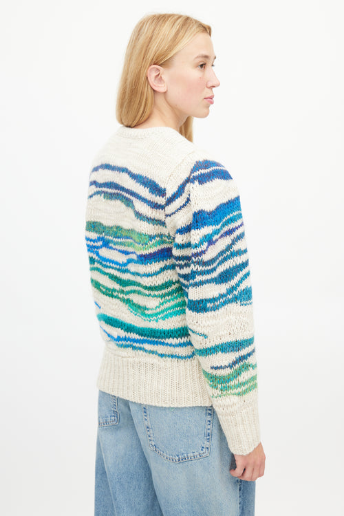 Isabel Marant Étoile Beige 
Blue Loose Knit Sweater