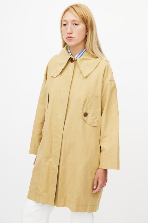 Isabel Marant Étoile Beige Hooded Linen Trench Coat