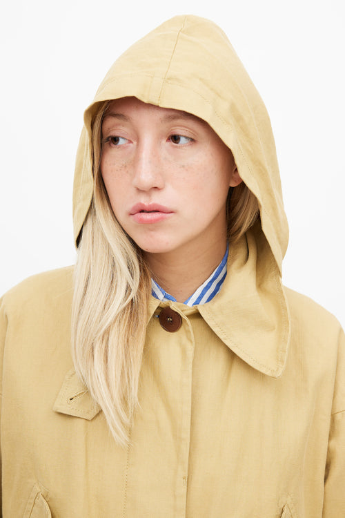 Isabel Marant Étoile Beige Hooded Linen Trench Coat