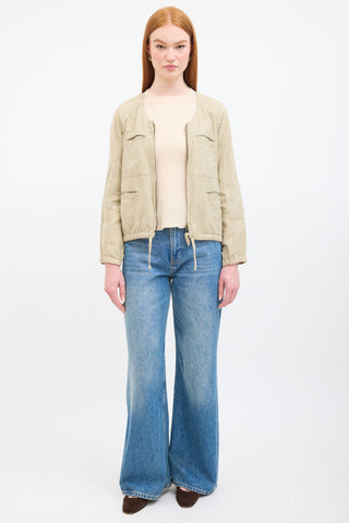 Isabel Marant Étoile Beige Linen Utility Zip Jacket