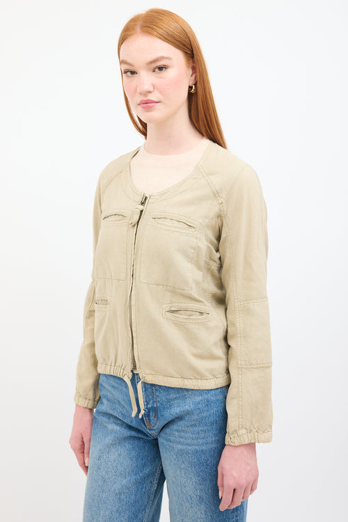 Isabel Marant Étoile Beige Linen Utility Zip Jacket