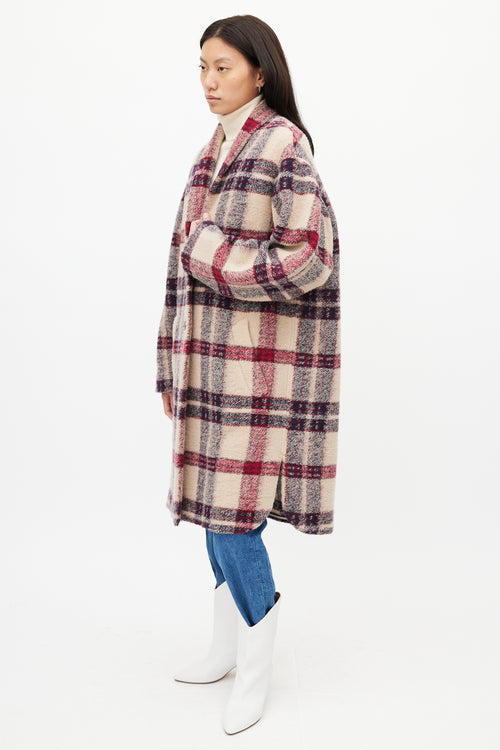 Isabel Marant Étoile Beige 
Purple Check Gabriel Coat