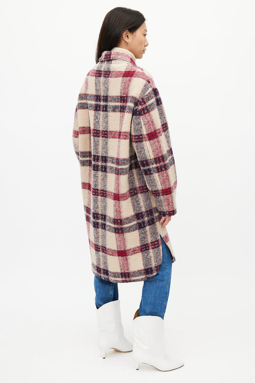 Isabel Marant Étoile Beige 
Purple Check Gabriel Coat