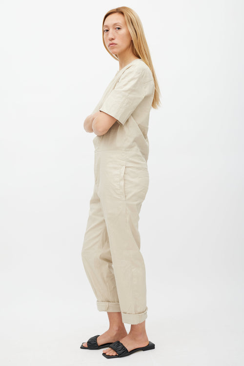 Isabel Marant Étoile Beige Short Sleeve Jumpsuit