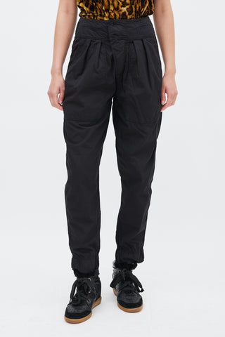 Isabel Marant Étoile Black Cotton Mariz Tapered Trouser