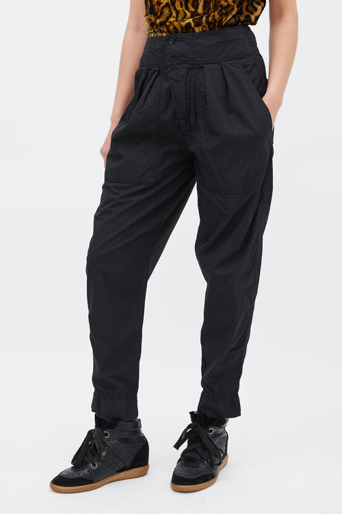 Isabel Marant Étoile Black Cotton Mariz Tapered Trouser