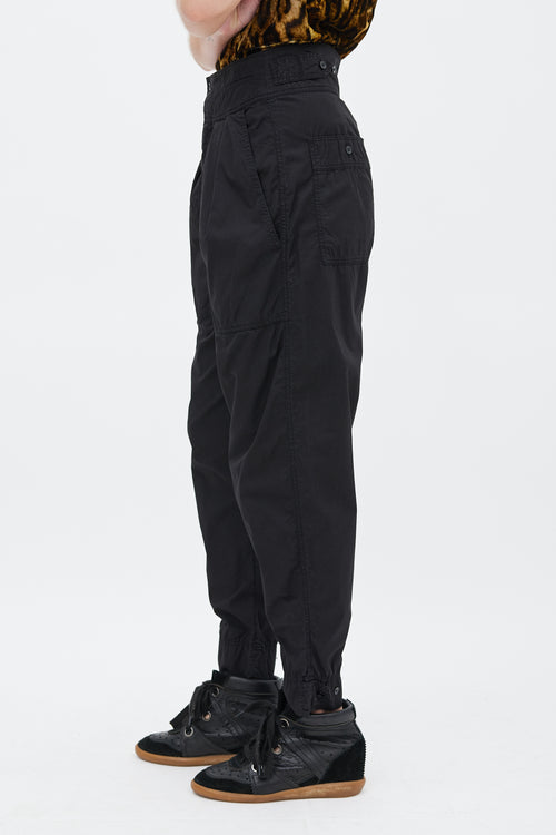 Isabel Marant Étoile Black Cotton Mariz Tapered Trouser