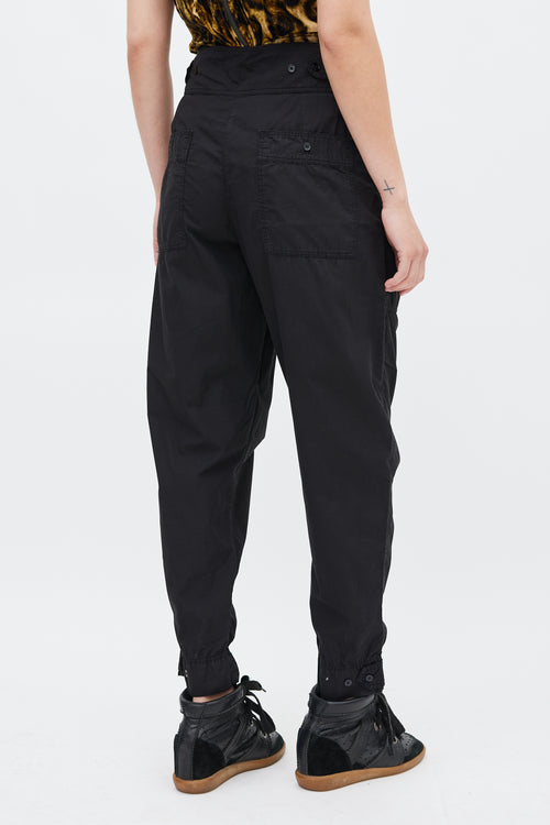 Isabel Marant Étoile Black Cotton Mariz Tapered Trouser