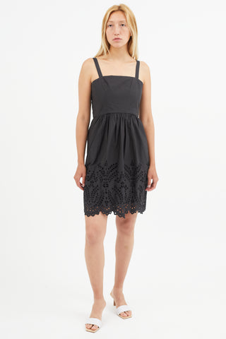 Isabel Marant Étoile Black Eyelet Lace Mini Dress