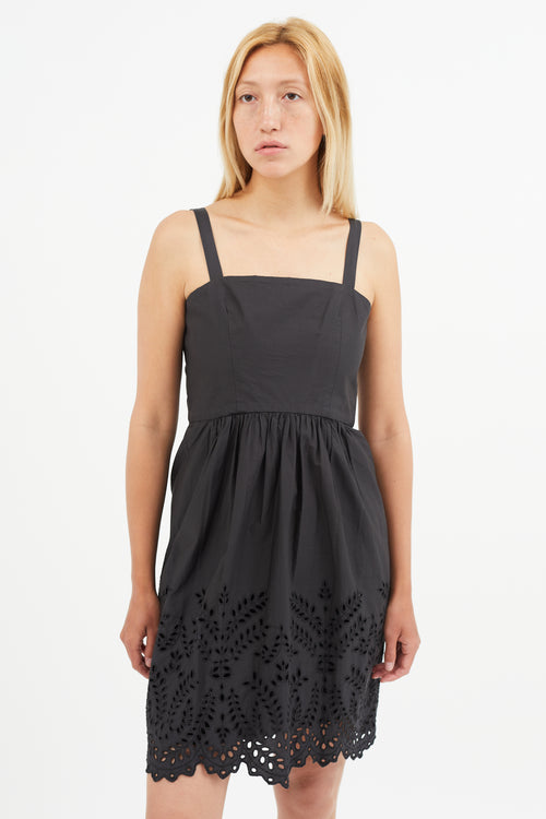 Isabel Marant Étoile Black Eyelet Lace Mini Dress