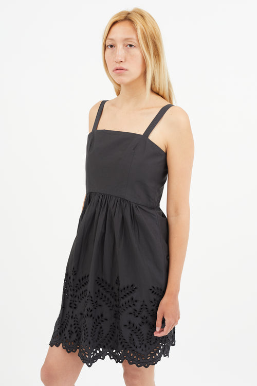 Isabel Marant Étoile Black Eyelet Lace Mini Dress