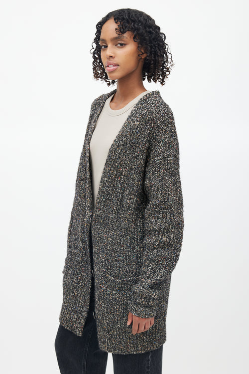 Isabel Marant Étoile Black Knit Multicolour Speckled  Cardigan